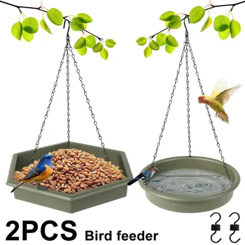Açık Kuş Besleyici Asılı Fıstık Fındık Besleme İstasyonu Bahçe Vahşi Kuş Tohum Dağıtıcı Tutucu Gıda Konteyner Arka Bahçe İçin