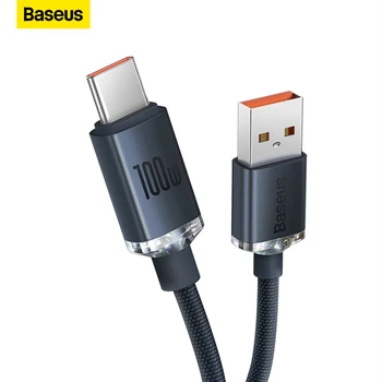 Baseus 100W USB C Tipi Kablo Samsung Xiaomi için Süper Şarj 5A 100W Hızlı Şarj USB-C şarj aleti kablosu Telefon Kablosu için