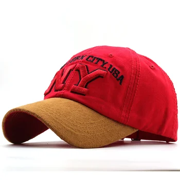 Basit pamuk balıkçılık unisex beyzbol şapkası snapback şapka erkekler kadınlar için güneş şapkası kemik gorras ny nakış bahar kap toptan
