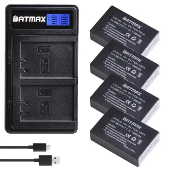Batmax LP-E17 LP E17 Pil+LCD çift USB şarj Canon EOS 77D,Rebel T6i,T7i,750D, 760D, 800D, 200D, 8000D, M3, M5, M6