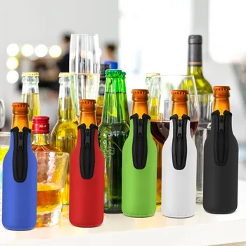 Bira şişe soğutucu Fermuarlı Kalın şarap şişesi Kapakları Viski Koruyucu Kılıf Kullanımlık Wrap Hediye Paketi Şarap Çantaları Parti için