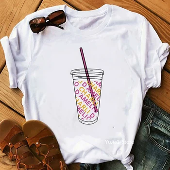 Charli Damelio Buz Kahve T Shirt kadın kıyafetleri 2021 Grafik Tshirt Femme Yaz Moda Hip Hop Kadın t-shirt