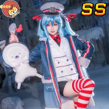 CoCos-SS VOCALOİD 2022 Kar Miku Cosplay Kostüm Miku Üniforma Kaptan Yengeç Kar Miku Kostüm Sevimli Lolita Kızlar için Kadın