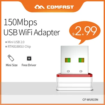 Comfast Ücretsiz Sürücü 150 Mbps Mini Kablosuz USB Adaptörü Ağ Kartı 2.4 G Masaüstü Wifi Alıcısı Windows İçin Tak & Çalıştır CF-WU815N