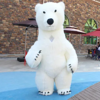 Cosplay Hava Şişme kutup ayısı Maskot Kostüm Reklam için Düğün Özelleştirmek Maskot Kostüm Hayvan Kostüm Beyaz Ayı