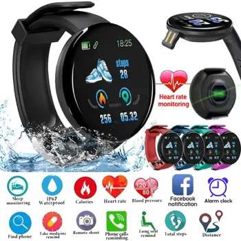 D18S akıllı saat Erkekler Kan Basıncı Su Geçirmez Smartwatch Kadınlar nabız monitörü Spor İzci İzle Spor Android IOS İçin