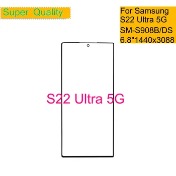 Değiştirme İçin Samsung Galaxy S22 Ultra 5G S908 Dokunmatik Ekran Ön Cam Panel Dış LCD Cam Lens İle OCA Tutkal
