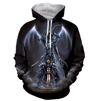 Diablo 3 Reaper Ruh Komik Yeni Moda Uzun Kollu 3D Baskı Fermuar / Hoodies / Tişörtü / Ceket / Erkek / kadın Dropshipping