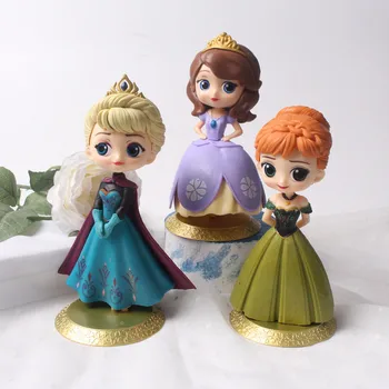 Disney Dondurulmuş Anna Elsa Prenses Aksiyon Figürü Sofya 16cm Mini Bebek Koleksiyonu Heykelcik Oyuncak Modeli Çocuk Hediye İçin