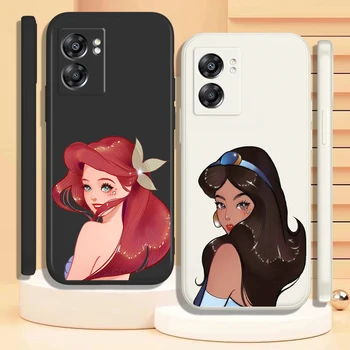 Disney Kız Prenses Mermaid Kılıf OPPO Bulmak İçin X5 X3 Lite F21 A96 A94 A93 A77 A76 A74 A72 A57 A53S 5G Sıvı Halat Telefon Kapak