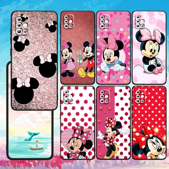 Disney Mickey Minnie Mouse Telefon Kılıfı İçin Samsung A73 A72 A71 A53 A52 A51 A42 A33 A32 A23 A22 A21S A13 A04 A03 5G Siyah Kapak