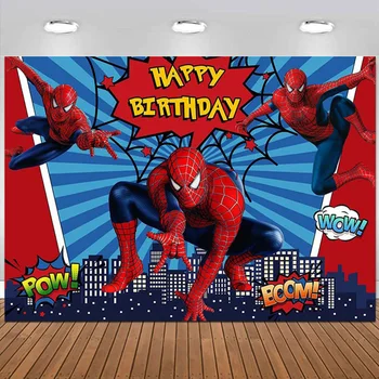 Disney Örümcek Adam Tema Doğum Günü Partisi Arka Plan Bez çocuk Parti Dekorasyon Malzemeleri Düzeni Arka Plan Perde Arka Plan