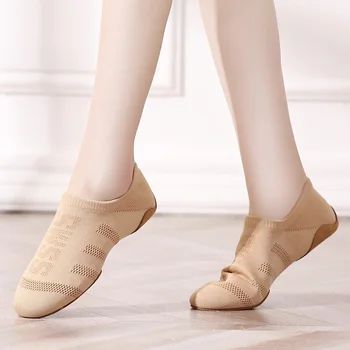 Düz Bale Dans Ayakkabıları Kadın Yumuşak spor ayakkabıları Yetişkin Öğretmen Amigo Ayakkabı Açık bale ayakkabıları Yoga Oryantal Dans