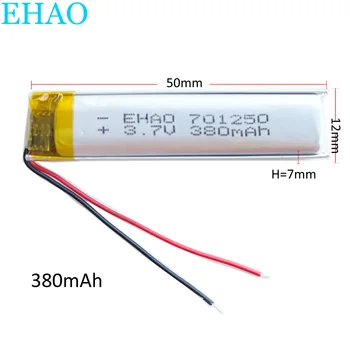 EHAO 701250 3.7 V 380mAh Lityum Polimer LiPo şarj edilebilir pil İçin Mp3 GPS kayıt kalemi Bluetooth Kulaklık akıllı saat