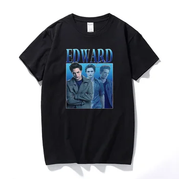 Edward Cullen T-shirt Alacakaranlık Efsanesi Robert Pattinson T Shirt Kadınlar için Yaz Erkekler Büyük Boy Tees Unisex Gevşek Pamuk Tişörtleri