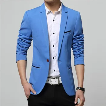 Erkek Kore slim fit moda pamuk blazer Takım Elbise Ceket siyah mavi bej artı boyutu M 6XL Erkek blazers Erkek ceket düğün elbisesi