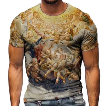 Erkekler Kadınlar Unisex Sevimli Yeni Komik 3D Boyama Baskı T-Shirt Yaz Yuvarlak Boyun Kısa Kollu Erkek Büyük Boy tişört En Tees 6XL