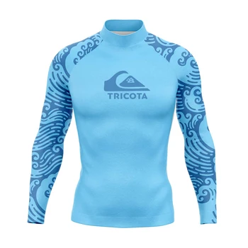Erkekler Sörf Rashguard Gömlek Uzun Kollu Sıkı Mayo UV Koruma Su Sporları Yüzme Floatsuit Dalış Üstleri sörf tişörtü