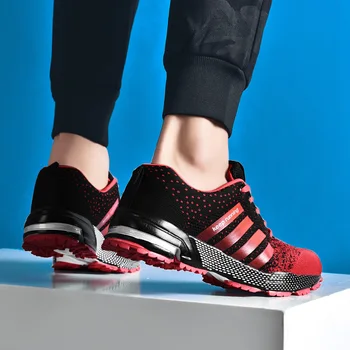 Erkekler koşu ayakkabıları Nefes Trail spor ayakkabı Hafif Dantel-UP Sneakers Kadın hava yastığı Atletik Yürüyüş rahat ayakkabılar