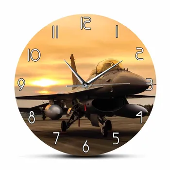 F16 Falcon savaş uçağı Uçak Uçak duvar saati Amerika Birleşik Devletleri Hava Kuvvetleri Uçak Duvar Sanatı Havacılık Dekor Askeri Pilot Hediye