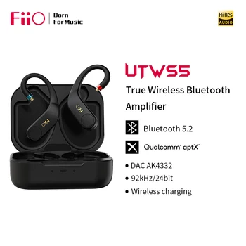 FiiO UTWS5 Yeni sürüm 2 Gerçek kablosuz bluetooth 5.2 Amplifikatör aptX MMCX/0.78 mm Konnektör ile 30 Saat Kablosuz Şarj Durumda
