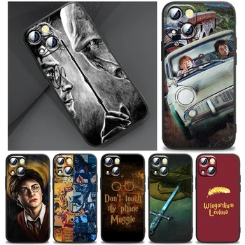 Film Potters Değnek Harries Sihirli Telefon Kılıfı İçin Apple iPhone 14 13 12 11 SE XS XR X 7 8 6 mini Artı Pro MAX 2020 Siyah Fundas