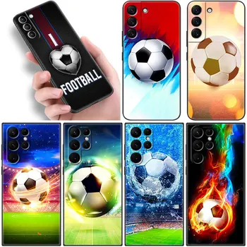 Futbol Spor futbol Telefon Kılıfı İçin Samsung Galaxy S22 S21 Ultra S20 FE S8 S9 S10E S10 Artı S10 Lite M23 5G Siyah Yumuşak Kapak