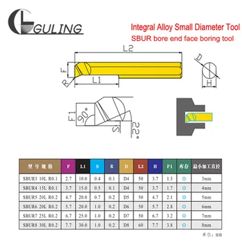 GULING CNC Tungsten Çelik Alaşım Küçük Diyafram Sıkıcı Aracı İç Delik Uç Yüz Sıkıcı Aracı SBUR 3 4 5 6 7 8