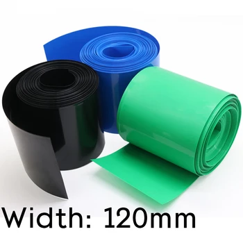 Genişlik 120mm (Çap 76mm) lipo pil sarma PVC ısı Shrink boru yalıtımlı kılıf kol koruma kapağı düz paketi renkli
