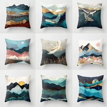 Geometrik dağ güneş yastık yaratıcı yastık dekoratif yastıklar ev dekor atmak yastık kanepe