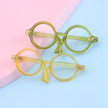 Gözlük Aksesuarı Şeker Renk Blythe İçin Güzel Minyatür Bebek Gözlük Peluş oyuncak bebekler Gözlük Şeffaf Lens Gözlük