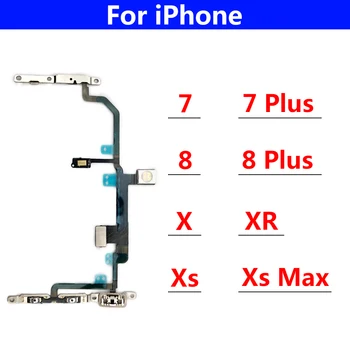Güç Anahtarı İçin iPhone 7 8 Artı X XR XS Max Kapalı Düğmesi Ses kontrol Anahtarı Düğmesi Flex Kablo