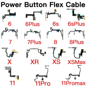Güç Düğmesi Flaş Işığı İle Flex Kablo Şerit iPhone 6 6S 7 8 Artı X XR XS XsMax 11 Pro Max Onarım Değiştirme