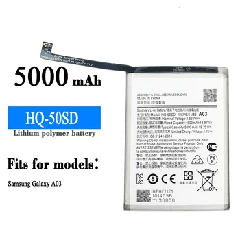 HQ-50SD 100% Orijinal Yedek Pil Samsung Galaxy A03 HQ 50SD 5000mAh Cep Telefonu Dahili Lityum Piller Stokta