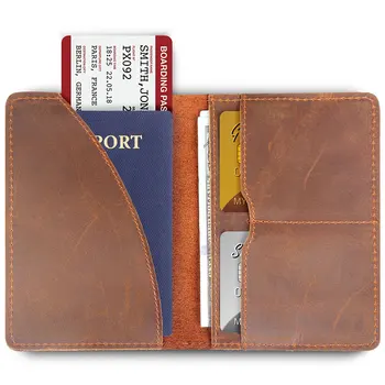 Hakiki Deri Pasaport Kapağı Erkek Cüzdan KİMLİK kredi kartı kılıfı Vintage Erkek Pasaport Tutucu