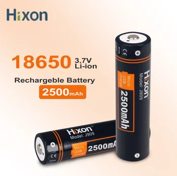 Hixon 100 % Kapasiteli 3.7 V USB 18650 2500mAh li-ion pil İçin El Feneri + Mikro USB Şarj Hattı, Anahtarlama Hattı