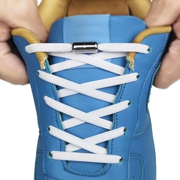 Hiçbir Kravat Ayakkabı bağcıkları Elastik Düz Ayakabı Metal Kilit Yaratıcı Çocuklar Yetişkin Sneakers Ayakkabı Bağı Hızlı Güvenlik Tembel Danteller Unisex