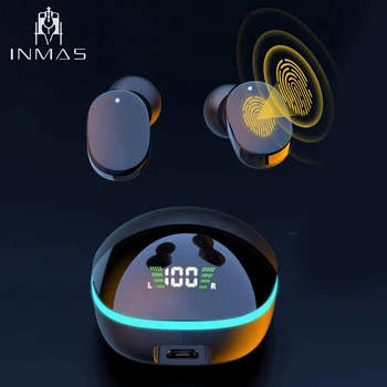INMAS TWS G9S Kulaklık Bluetooth 5.1 Kablosuz oyun kulaklıkları Gürültü Azaltma İphone İçin Uygun Kulaklıklar Şarj Kutusu İle
