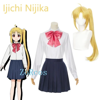 Ijichi Nijika Cosplay Kostüm Peruk Anime Bocchi Kaya! Cosplay Ijichi Nijika sentetik saç ısıya dayanıklı Cadılar Bayramı rol oynamak