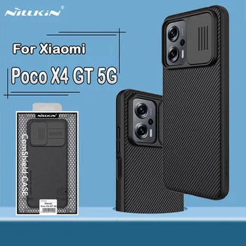 Için Xiaomi Poco X4 GT Durumda NİLLKİN Camshield Slayt Lens Geri Kılıfları Buzlu Kalkanı Telefon Kabuk İçin Xiaomi Poco X4 GT 5G Kapak