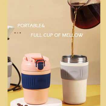 Içme suyu şişesi araba seyahat tipi kupa Çift içecek Kahve termos bardak ısı ve soğuk direnci Taşınabilir Termo kupa 350 ML / 480 ML