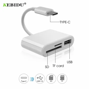KEBİDU USB Tip C kart okuyucu SD TF USB Bağlantısı Akıllı Bellek kart okuyucu macbook adaptörü Pro Tip-C Bağlantı Noktası