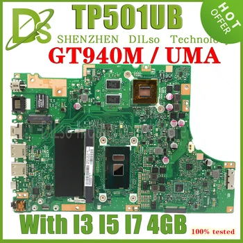 KEFU TP501UB Anakart ASUS TP501 TP501U TP501UQK TP501UQ TP501UA Laptop Anakart I3 I5-7200U I7 4GB %100 % test iyi çalışır
