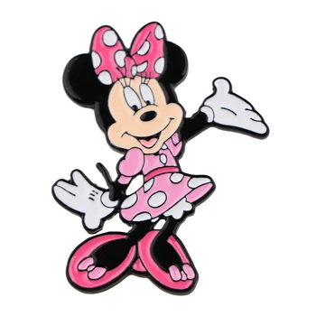 KKZ203 Disney Karakterleri Minnie Mouse Sert Emaye Pin Rozeti Sırt Çantası Yaka Yaka İğneler Dekorasyon Takı Arkadaşlar İçin Hediyeler