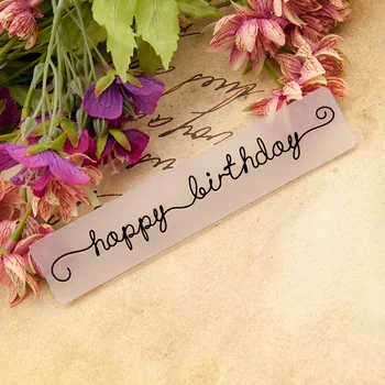 KLJUYP Mutlu Doğum Günü Plastik Kabartma Klasörleri DIY Scrapbooking Kağıt Zanaat / Kart Yapımı Dekorasyon Malzemeleri 041
