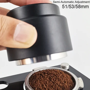 Kahve Sabotaj için Uygun 51mm / 53mm / 58mm Portafilter Yarı Otomatik Ayarlanabilir Toz Çekiç Paslanmaz Çelik Espresso Aksesuarı