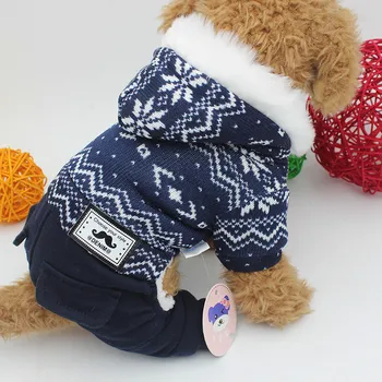 Kalınlaşmak Sıcak Köpek Giysileri Kış Pet Ceket Ceket Tulum Noel Köpek Giyim Tulum Köpek Kostüm Noel Pet Giyim Kıyafet