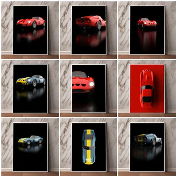 Karikatür Retro HD Motorsporları Nostaljik Arabalar Posteri Araba dünyaca ünlü araba Ev odası Dekorasyon Estetik posterler tuval boyama