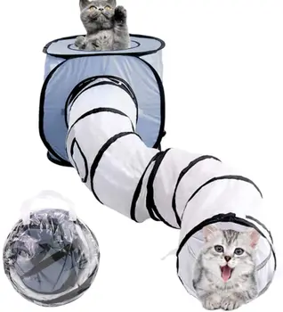 Katlanabilir kedi tüneli ve Küpleri Paket Kedi evcil hayvan oyun Evi İnteraktif Kırışık Kedi Oyuncak Tüp Oyun Alanı Pet Kediler ve Köpek Yavrusu