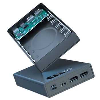 Kaynak Ücretsiz 5*18650 Pil saklama kutusu PD QC3. 0 USB 10W Hızlı Kablosuz Şarj taşınabilir güç kaynağı kılıfı 18650 Pil Tutucu Kutusu